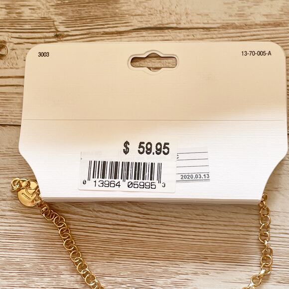 Liz Claiborne Linked Collar Statement Necklace Gold Green Round New - Picture 11 of 11